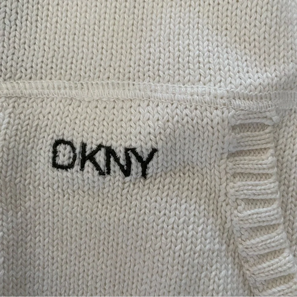 DKNY Full Zip Cotton Sweater Cardigan Off White and Olive Kids size 2T